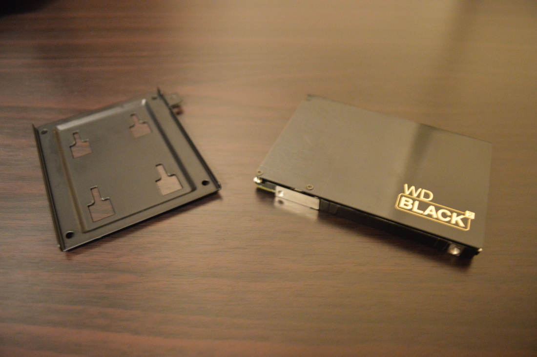 The WD Black² with the Desktop's SSD Mount